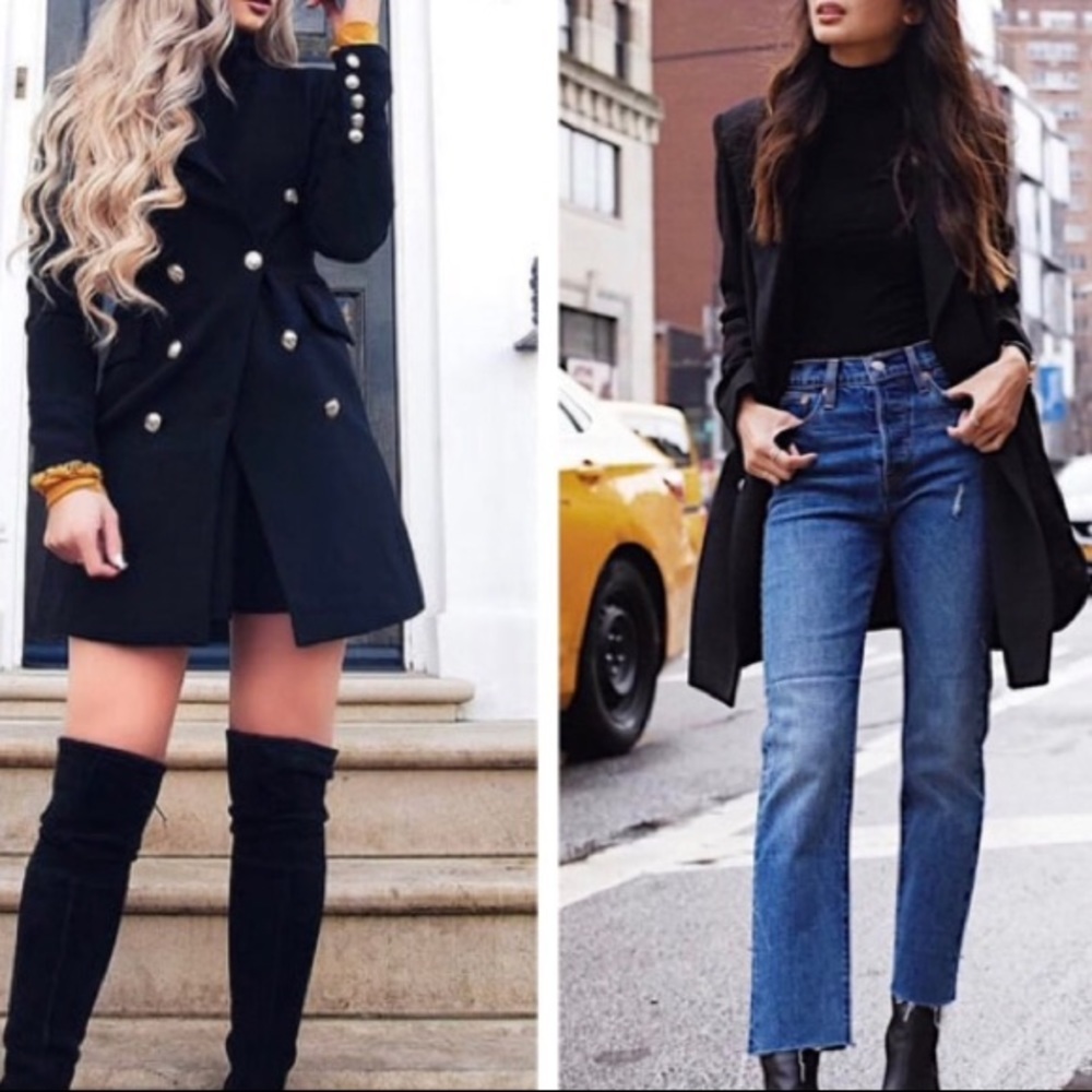 ❤️Lulus Captains Blog Black Double Breasted Coat